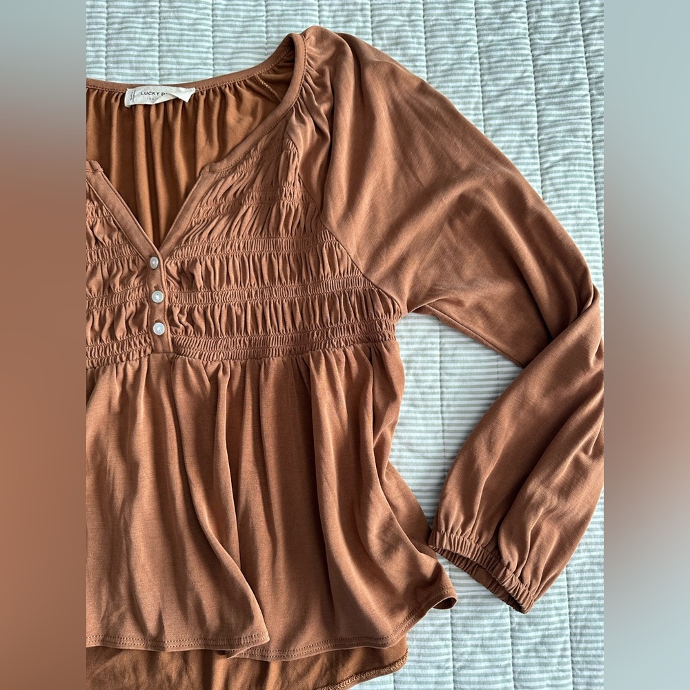 Lucky Brand Caramel Brown Top